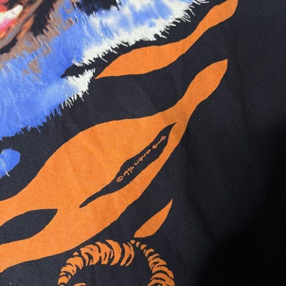 Vintage VTG 90s Liquid Blue Tiger AOP 3XL - Picture 2 of 4